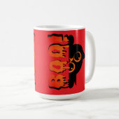 Niedliche Spooky Cat mit "Boo" : Halloween Cat Des Kaffeetasse (VorderseiteRechts)