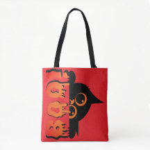 Niedliche Spooky Cat mit "Boo" : Halloween Cat Des