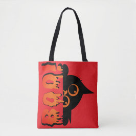 Niedliche Spooky Cat mit "Boo" : Halloween Cat Des Tasche