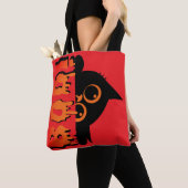 Niedliche Spooky Cat mit "Boo" : Halloween Cat Des Tasche (Von Nahem)