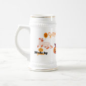 Niedliche Spooky Dog Ghost & Pumpkin Halloween Des Bierglas (Links)
