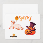 Niedliche Spooky Dog Ghost & Pumpkin Halloween Des Einladung (Vorne/Hinten)