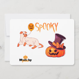 Niedliche Spooky Dog Ghost & Pumpkin Halloween Des Einladung