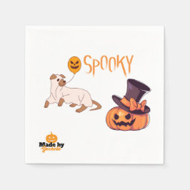 Niedliche Spooky Dog Ghost & Pumpkin Halloween Des Serviette