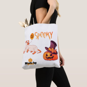 Niedliche Spooky Dog Ghost & Pumpkin Halloween Des Tasche