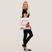 Niedliche Spooky Dog Ghost & Pumpkin Halloween Des Tasche (Am Model)