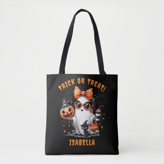 Niedliche Spooky Ghost Halloween Trick oder Treat  Tasche (Vorderseite)