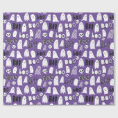 Niedliche Spooky Ghosts, Skulls und Boo Geschenkpapier (Flach)