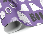 Niedliche Spooky Ghosts, Skulls und Boo Geschenkpapier (Rolleneckpunkt)
