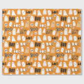 Niedliche Spooky Ghosts, Skulls und Boo Geschenkpapier (Flach)