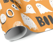 Niedliche Spooky Ghosts, Skulls und Boo Geschenkpapier (Rolleneckpunkt)