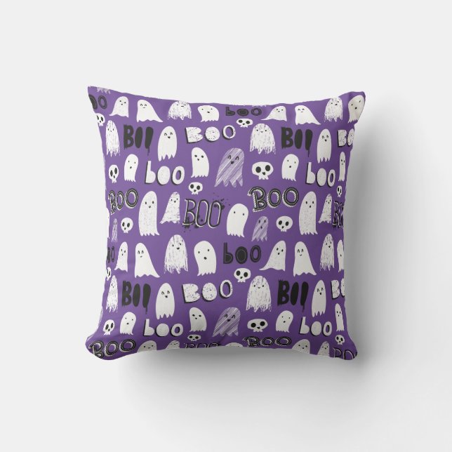 Niedliche Spooky Ghosts, Skulls und Boo Kissen (Vorderseite)