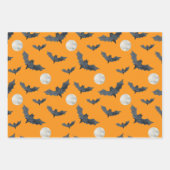 NIEDLICHE SPOOKY HALLOWEEN GHOSTS PUMPKINS BATS MO GESCHENKPAPIER SET (Vorderseite 2)