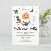 Niedliche Spooky Halloween-Party Einladung (Stehend Vorderseite)
