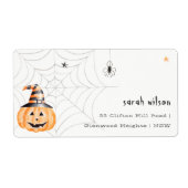 Niedliche Spooky Halloween Pumpkin Spider-Adresse (Vorne)