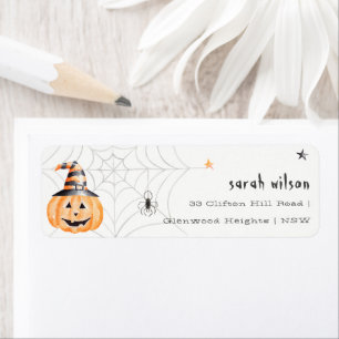 Niedliche Spooky Halloween Pumpkin Spider-Adresse