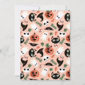 Niedliche Spooky Halloween Wreath Blush Babydusche Einladung (Rückseite)