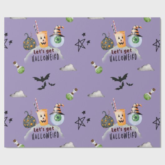 Niedliche Spooky Lasse Hallobidtrick oder Treat Geschenkpapier (Flach)