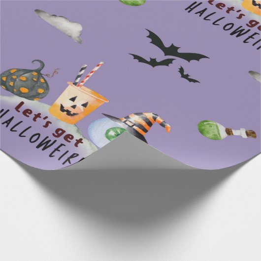 Niedliche Spooky Lasse Hallobidtrick oder Treat Geschenkpapier (Ecke)