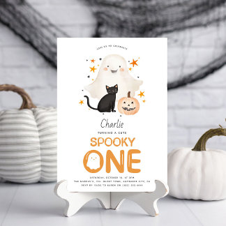 Niedliche Spooky ONE Ghost Halloween 1. Geburtstag Einladung