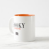 Niedliche Spooky Season Halloween Spider Zweifarbige Tasse (Vorderseite Links)