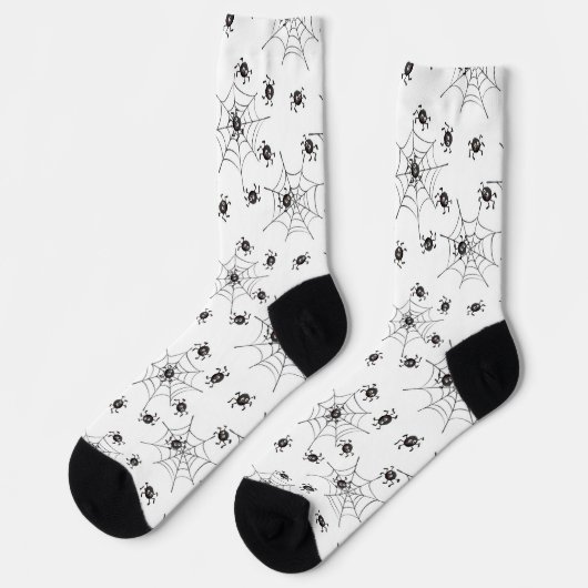 Niedliche Spooky Spiders & Webs Halloween Socken (Linkes Detail)