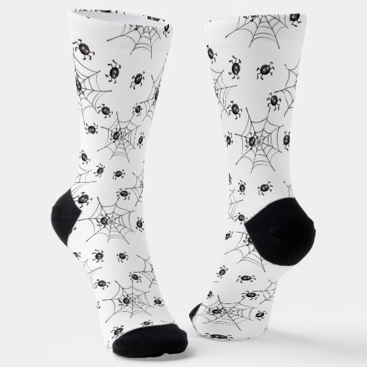 Niedliche Spooky Spiders & Webs Halloween Socken (Gewinkelt)