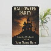 Niedliche Spooky Spuk House - Einladung zu Hallowe (Stehend Vorderseite)