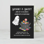 Niedliche Spooky und süßes Halloween Einladung (Stehend Vorderseite)