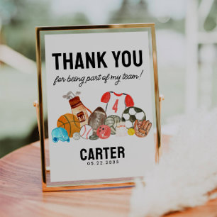 Niedliche Sportballs Kindergeburtstag Vielen Dank Poster