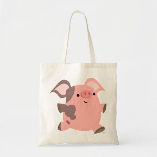 Niedliche Sporty Cartoon Schweinebag Tragetasche