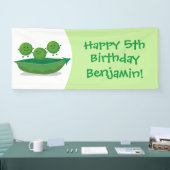 Niedliche Springererbsen in der Darstellung des Ca Banner (Messe)