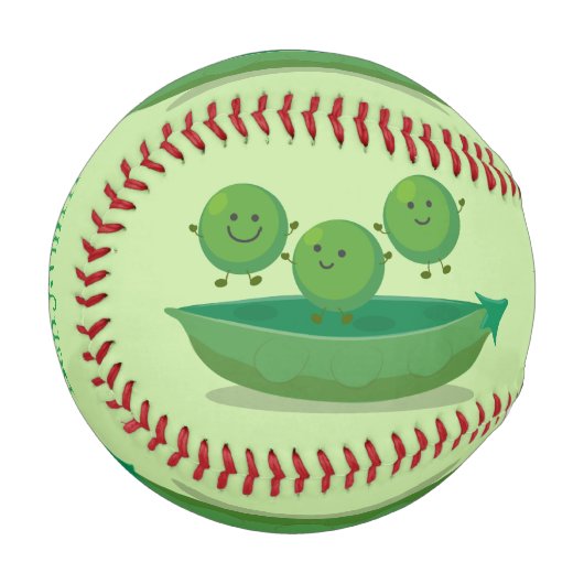 Niedliche Springererbsen in der Darstellung des Ca Baseball (Vorderseite Links)