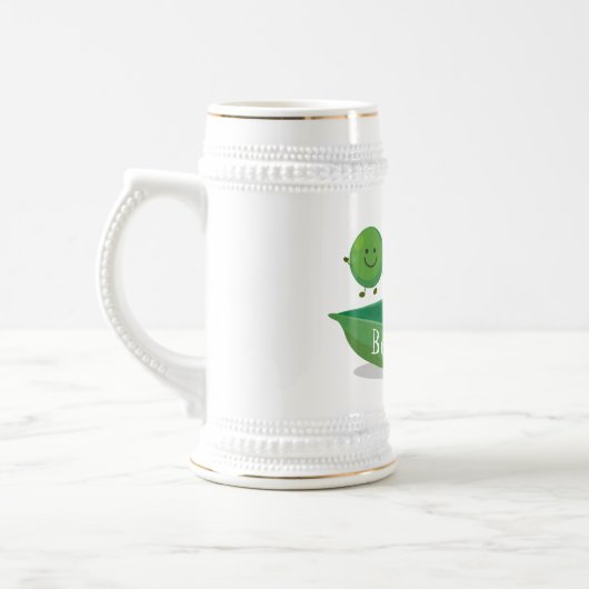 Niedliche Springererbsen in der Darstellung des Ca Bierglas (Links)