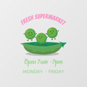 Niedliche Springererbsen in der Darstellung des Ca Fensteraufkleber (Blatt)