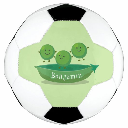Niedliche Springererbsen in der Darstellung des Ca Fußball (Vorderseite)