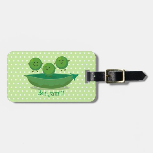 Niedliche Springererbsen in der Darstellung des Ca Gepäckanhänger (Vorderseite horizontal)