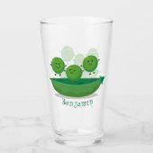 Niedliche Springererbsen in der Darstellung des Ca Glas (Vorderseite)