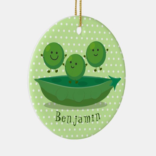 Niedliche Springererbsen in der Darstellung des Ca Keramik Ornament (Rechts)