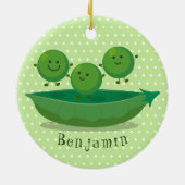 Niedliche Springererbsen in der Darstellung des Ca Keramik Ornament (Hinten)