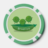 Niedliche Springererbsen in der Darstellung des Ca Pokerchips (Rückseite)