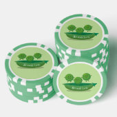 Niedliche Springererbsen in der Darstellung des Ca Pokerchips (Stapel)