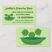 Niedliche Springererbsen in der Darstellung des Ca Visitenkarte (Vorne/Hinten)