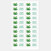 Niedliche Springererbsen in personalisierte Cartoo Etiketten (Blatt)