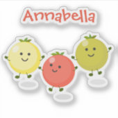 Niedliche Springfruchttomaten Cartoon Abbildung Aufkleber (Vorderseite)