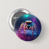 Niedliche Springspinne Lebendige Farben Button (Vorne & Hinten)
