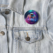 Niedliche Springspinne Lebendige Farben Button (Beispiel)