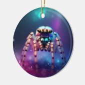 Niedliche Springspinne Lebendige Farben Keramik Ornament (Links)