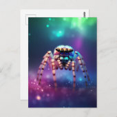 Niedliche Springspinne Lebendige Farben Postkarte (Vorne/Hinten)