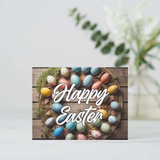 Niedliche Springtime OsterCollage Postkarte (Stehend Vorderseite)